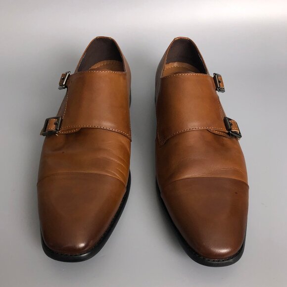 Like New Men's Brown Double Monkstrap Leather Dress Shoes - Picture 8 of 8